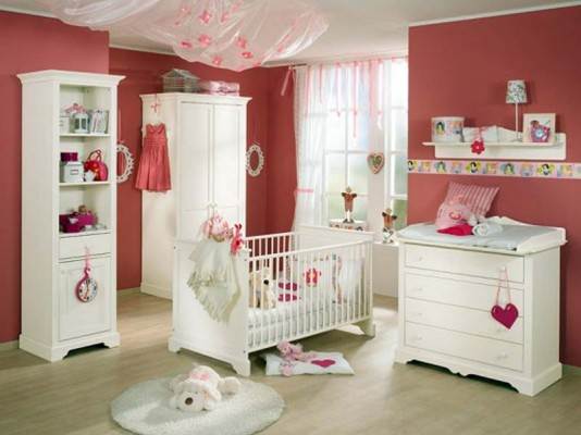 cute pink baby nursery interior design