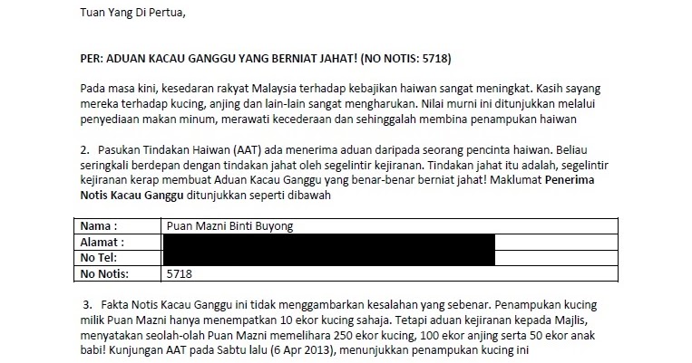 Surat Rasmi Aduan Anjing Liar Dan Sampah Sarap - Kesihatan z