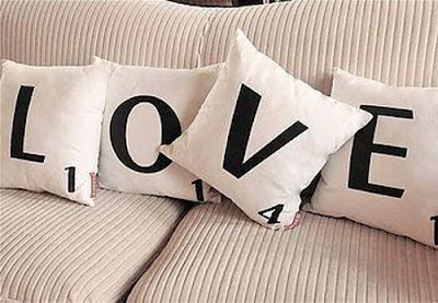 romantic decoration with cushions and pillows