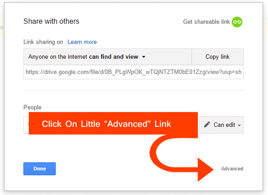 Click On Advanced Link