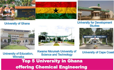 Top 5 University in Ghana offering Chemical Engineering Top 5 University in Ghana offering Chemical Engineering|| Ghana is one of Africa’s Country with good culture and tourism, this article hovers on schools offering Chemical Engineering in the Federal State. Do yourself good as you learn a lot by staying on this page. The question above is something to inquire, without been told you should know that Ghana, just I stated at the introductory part of this article, Ghana is a country located in Western Africa. A good number of persons in the world, today hails from Ghana, although they are not currently dwelling therein. A good example is Rick Ross, do you know that American Hip Hop singer, Rick Ross hails from Ghana ? This may sound surprising.