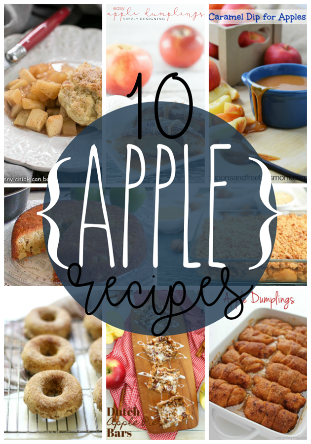 10 Apple Recipes at GingerSnapCrafts. com #apples #recipes #fall #yummy