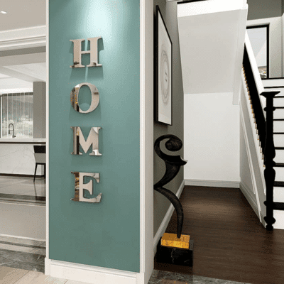 Acrylic Mirror HOME Letter Signs Stickers