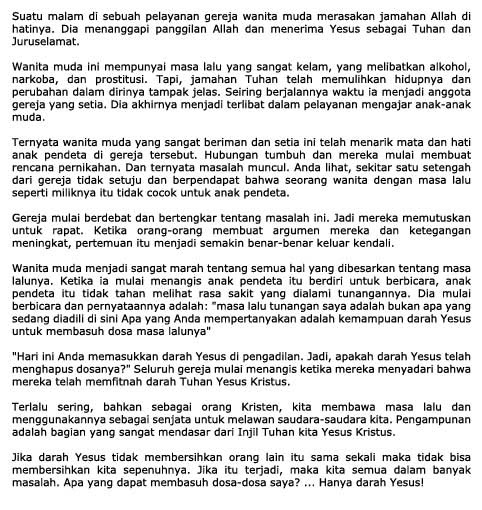 Renungan Harian Kita: Faithful Young Woman  Kata-kata 