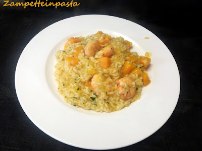 Risotto di zucca e gamberetti - Primo piatto con la zucca