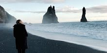 Girl on Black Beach