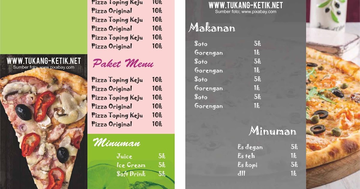  Desain  Menu  Makanan Pizza CorelDraw Gratis Design Corel