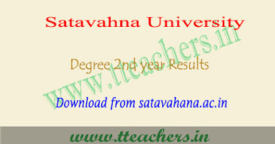 Satavahana university degree 3rd sem results 2018, su 2nd year result