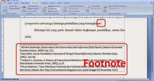 Salisya rahmawati: cara membuat catatan kaki di word 2003