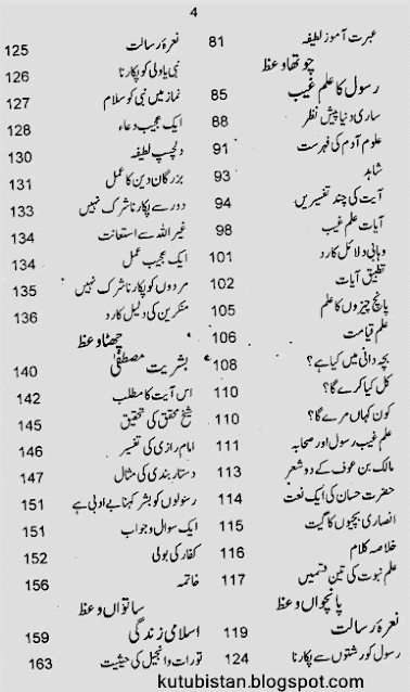 Contents of Qurani Taqreerain Urdu Book