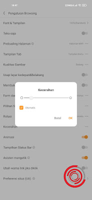 Terakhir kalian atur kecerahan sesuai keinginan kalian atau kalian bisa pilih Otomatis
