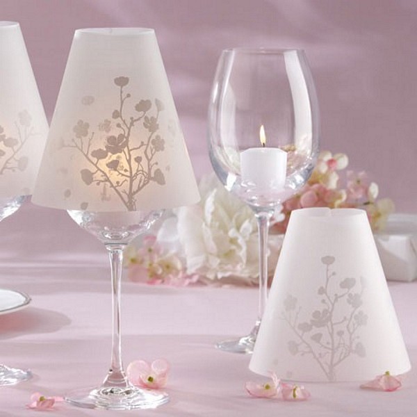 Cherry Blossoms Wine Glass Shade Centerpieces Invitations Because of the 