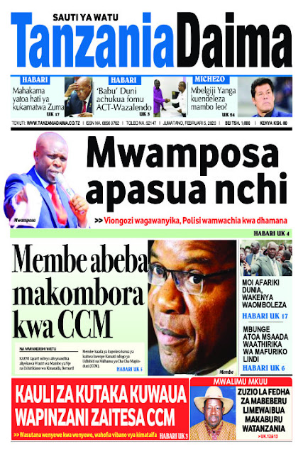 Habari Zilizopo Katika Magazeti ya Leo Jumatano February 5