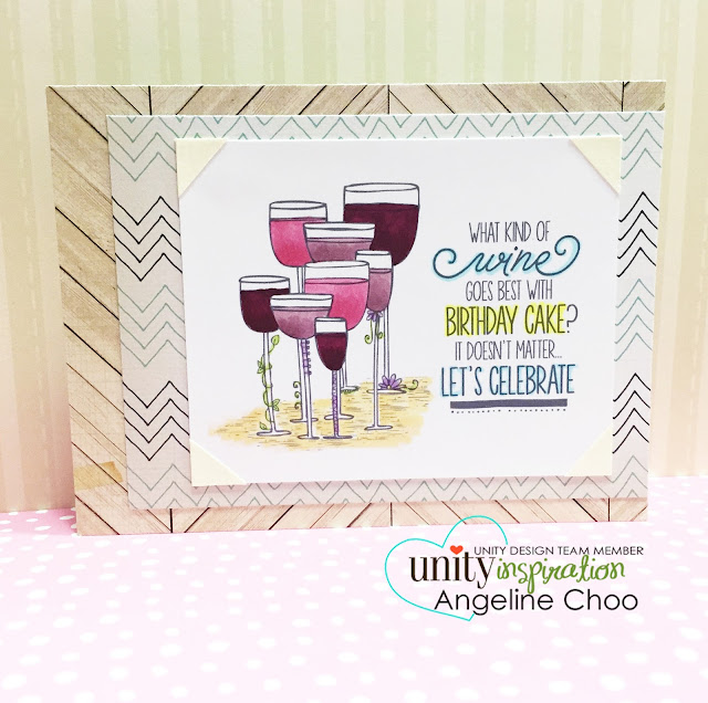 ScrappyScrappy: Wine and birthday cake #scrappyscrappy #unitystampco #card #copic #stamp #birthday #wine