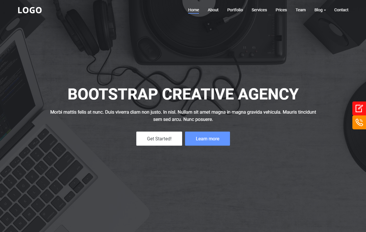 Bootstrap Creative Agency Landing Page Blogger Template