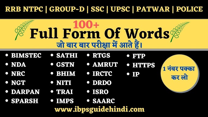 Important Full Form Of Words | Common Full Form of Words List | For All Exam 