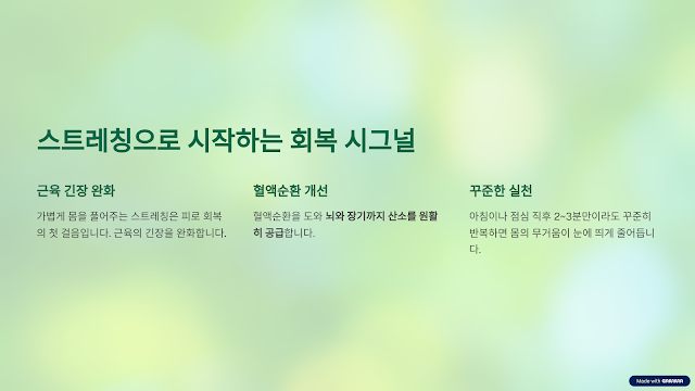스트레칭으로 시작하는 회복 시그널