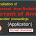 Perpetual Warrant of Arrest Cancellation in Execution- Application