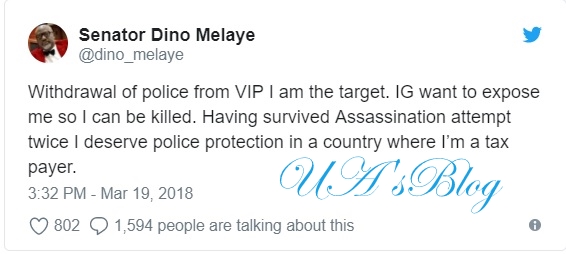 IGP wants to expose me so that I can be killed - Melaye reacts to withdrawal of police from VIPs 