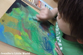 Child doing artwork inspired by Soutine