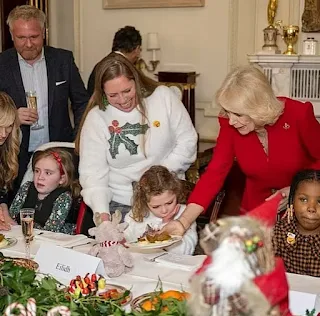 Queen Camilla hosts traditional Christmas tree decorating