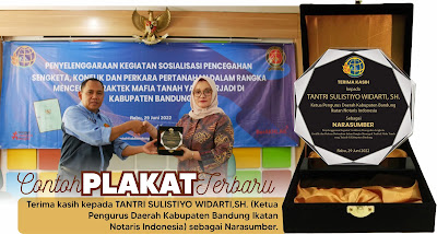 Contoh Plakat Berdasarkan Permintaan Pelanggan (on demand) dari Kantor BPN Kabupaten Bandung