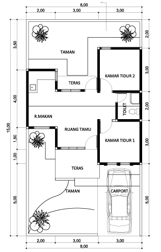 5 Contoh Denah Rumah Sederhana 2020 Inspirasi Desain 