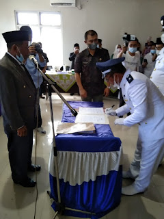 Pelantikan 2 Orang Wali Nagari Terpilih di gelar Dengan Mematuhi Prokes