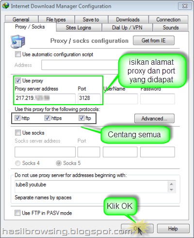 menggunakan idm proxy