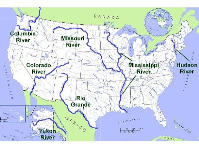 map of united states with rivers