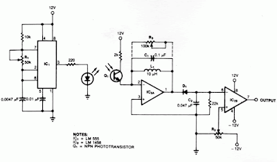 Simple Active ir Motion Detector  Circuit Diagram
