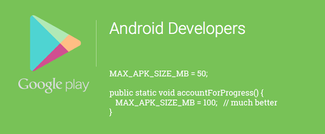 Google Ups APK Limit on Google Play to 100MB