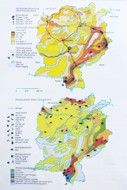 Gambar Peta kepadatan penduduk dan perhubungan Pakistan