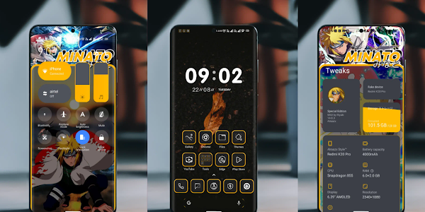Minato | Fantastic Theme For MIUI 13 & 14 with Dark MOde with Yellow Interface