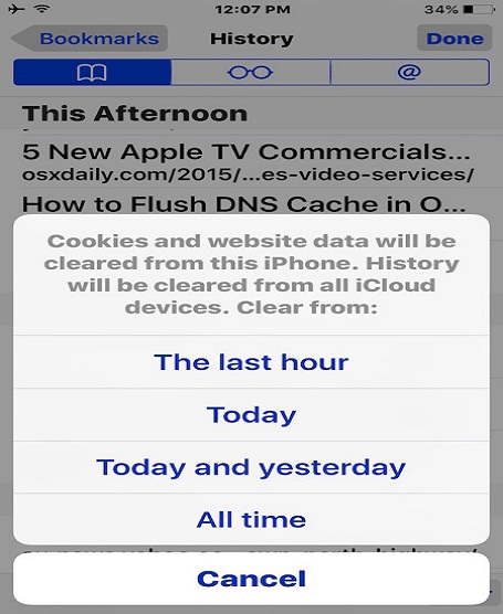 Removing Recent Safari Search, History, and Website Data on iPhone, iPad, iPod touch