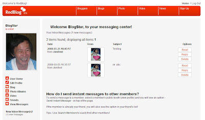 RedBlog messaging center