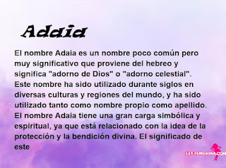 significado del nombre Adaia