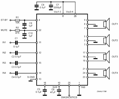 Using Home Music Power Amplifier Circuit Diagram