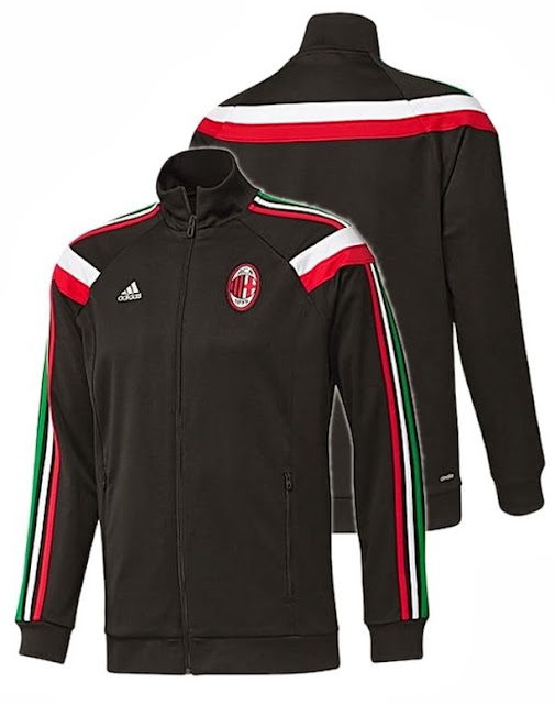 Grosir Jaket Bola Grade Ori Adidas Anthem Ac Milan Track Top Black 2013-2014