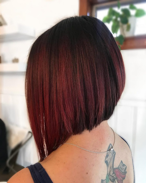 balayage red on dark hair 2019