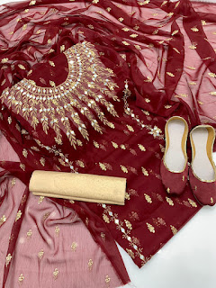 Eid Collection Krinkle Shirt: 3 Stunning Designs with Mirror & Kundan Work