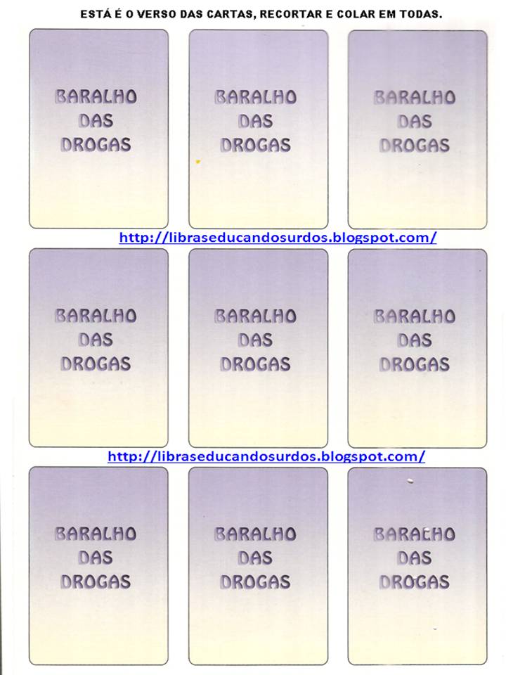 LIBRAS: Educandos Surdos: Baralho das Drogas - Orientação 