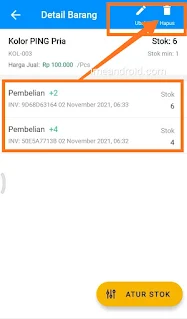 Cara hapus barang di buku warung