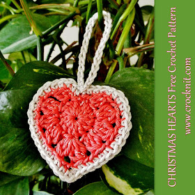 how to crochet, free crochet patterns, hearts, christmas hearts, valentines, sweet hearts, love hearts,