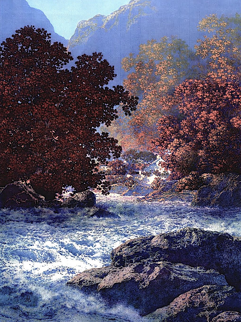 Maxfield Parrish autumn river