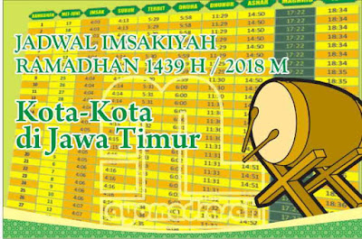  semua kota di provinsi Jawa Timur memuat daftar aktivitas sholat dan imsakiyah selama bulan  Jadwal Imsakiyah 2108 Semua Kota di Jawa Timur