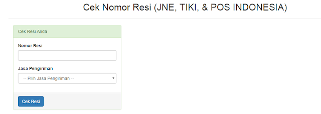 Script PHP Web Developer Gratis Siap pakai Untuk Cek Nomor Resi (JNE, TIKI, & POS INDONESIA)