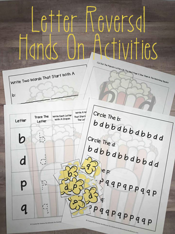 popcorn b and d free printable letter reversal worksheets