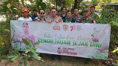 Polsek Bekasi Kota Laksanakan Penghijauan Pohon Dari Polda Metro Jaya 