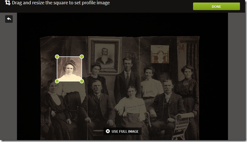 Ancestry Member Tree portraits can be cropped and adjusted for sizel